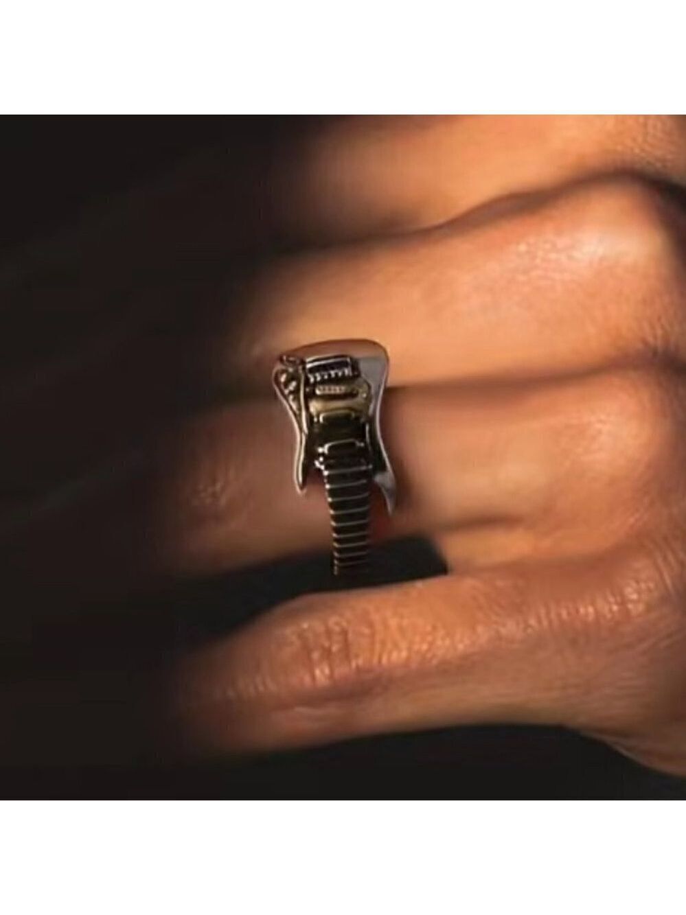 Boho Rocker Guitar Spoon Ring #841 - Picture 4 of 6